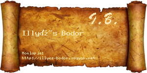 Illyés Bodor névjegykártya
